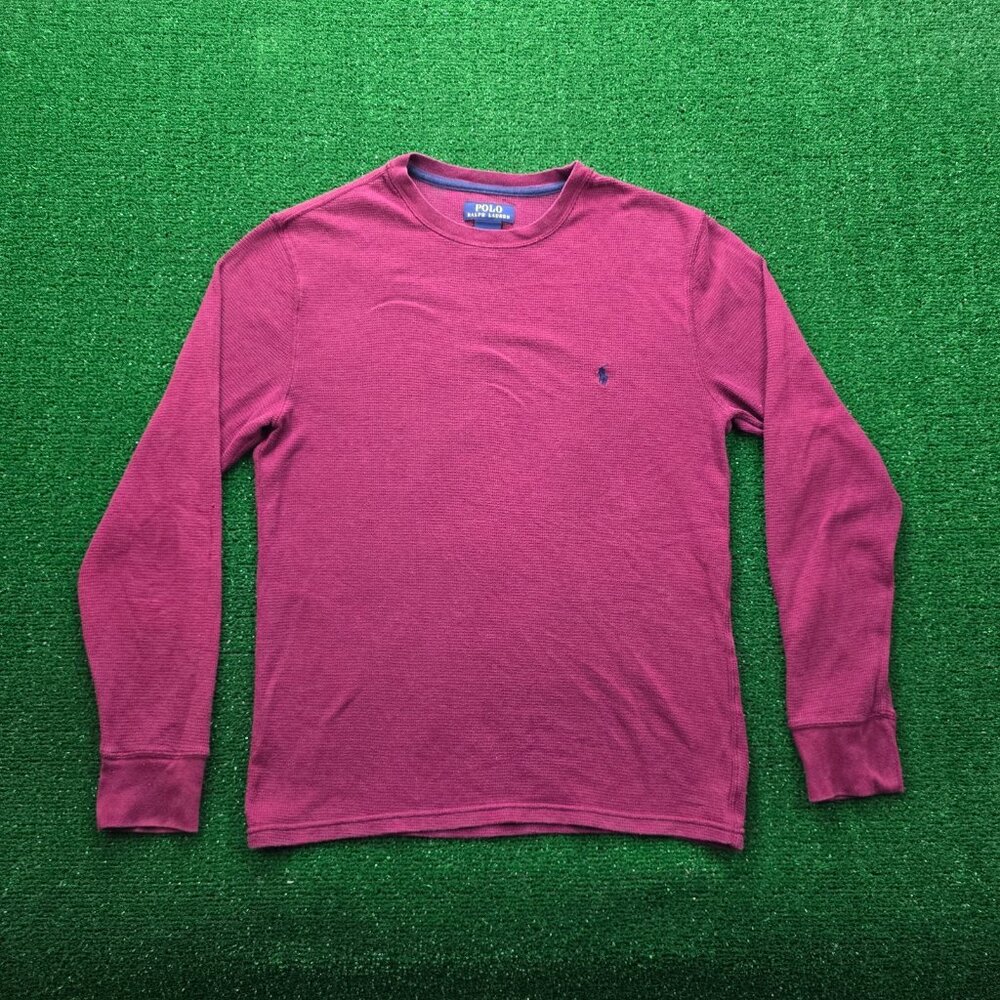 Polo Ralph Lauren Sweatshirt Mens Medium Red Long Sleeve Outdoors Casual Thermal